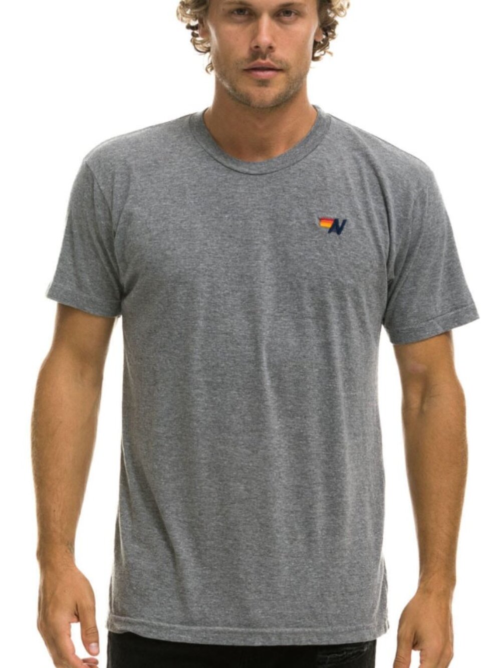 AVIATOR NATION, BASIC TEE - HEATHER GREY